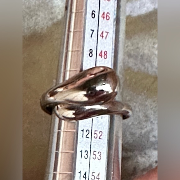 STERLING SILVER RING BYPASS ARTISAN MINIMALIST MODERN 5.5 5493 p - Picture 6 of 8